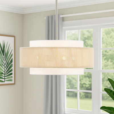 Reenat 4-Light Hand-Woven Rope Drum Chandelier