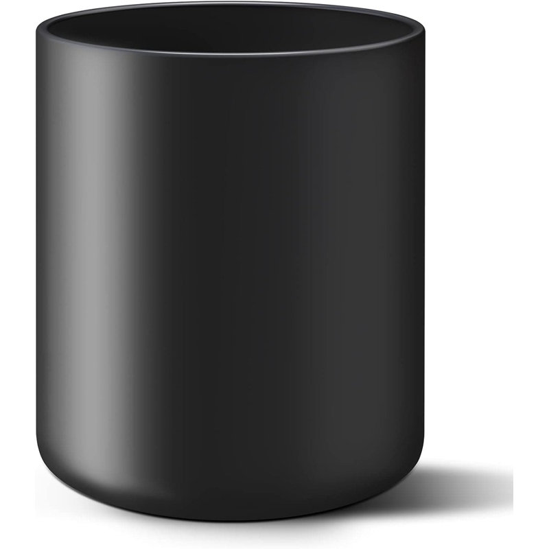 Large Matte Ceramic Utensil Holder (Easy to Clean), Black, 18.29cm H x 14.73cm W x 14.73cm D