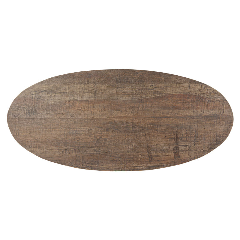 Rustic Revival Oval Solid Wood Dining Table