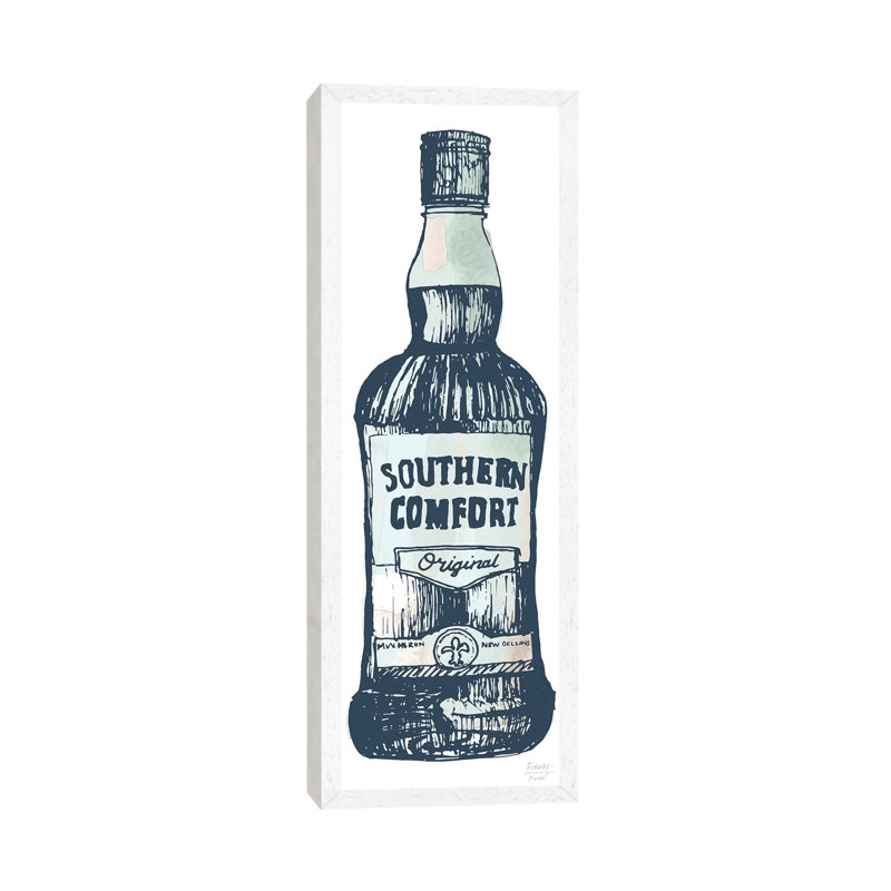 Southern Comfort Whiskey - Panoramic Print on Canvas, 91.44cm H x 30.48cm W x 3.81cm D, White Floater Framed