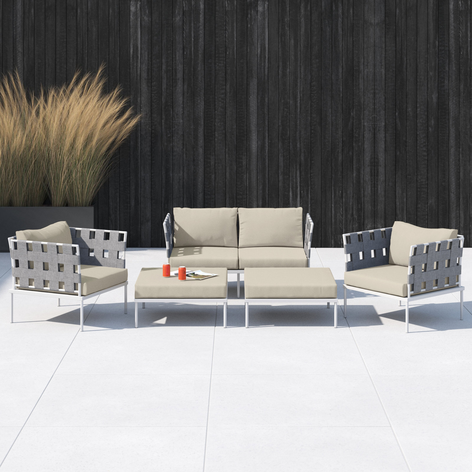 Modway Harmony 5-Person Patio Seating Group, Beige