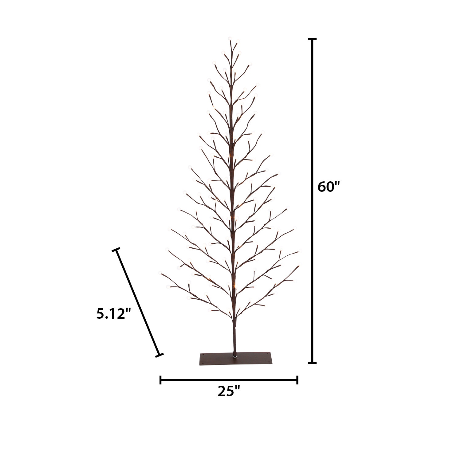 5' 2D Artificial Lighted Tree