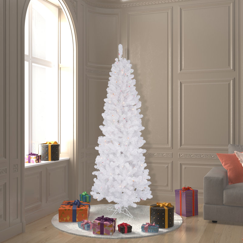 Sparkle White Spruce Pencil Artificial Christmas Tree, ClearDura-Lit® Incandescent, 6.5' H