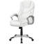 Chaise de bureau blanche réglable avec dossier, fonction pivotante et pieds lisses et flexibles
