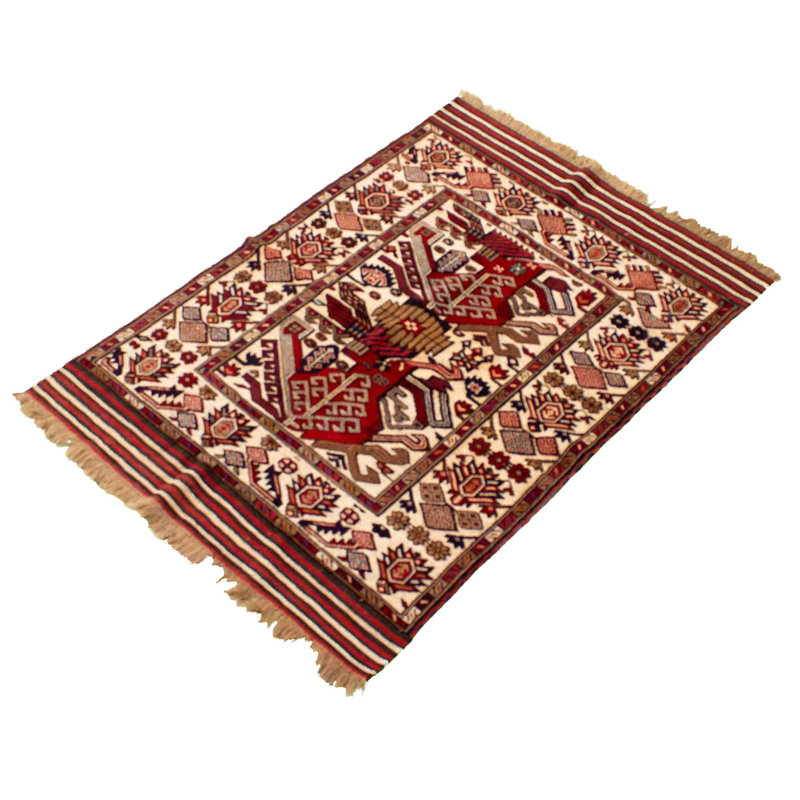 Tapis unique en laine noué à la main 4 pi 2 po x 6 pi 1 po nouvel âge Gwan