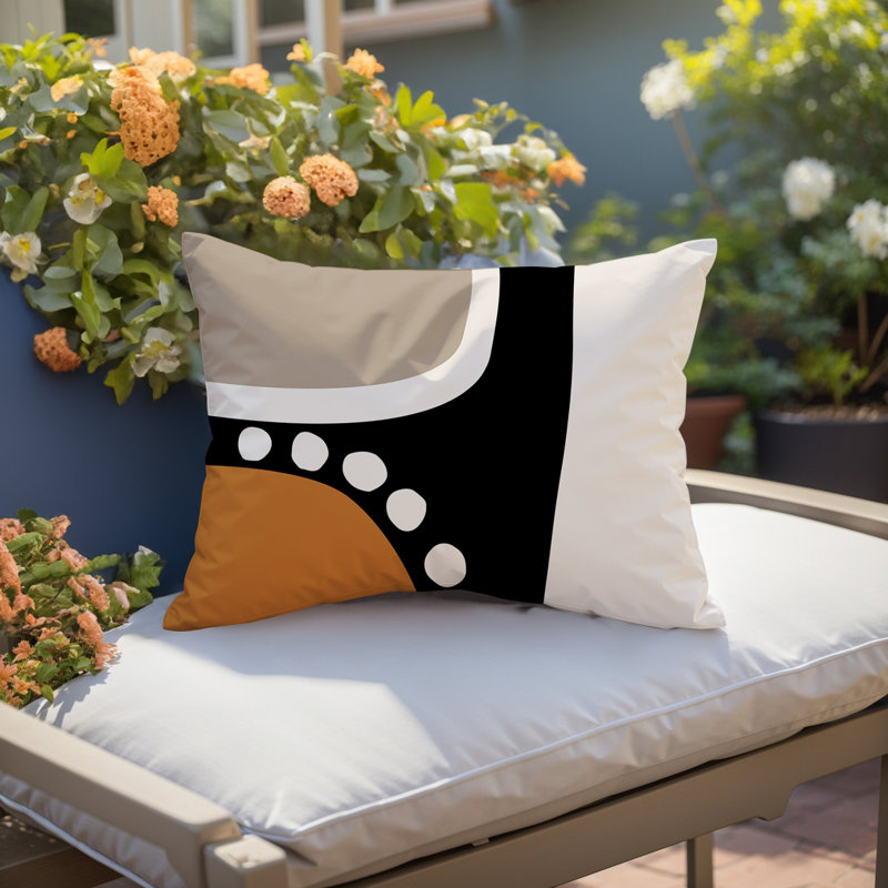 Coussin lombaire réversible intérieur / extérieur Sofi Minimalist, 18"H x 25"W, Orange brûlé