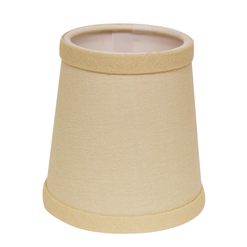 Abat-jour tambour en soie / shantung 4 po (à pince), H 4 po x l 5 po x P 5 po, Beige