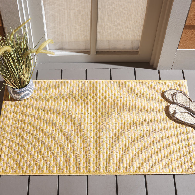 Jhonatan Performance Solid Color Indoor/Outdoor Area Rug, Rectangle 2' x 3'7"