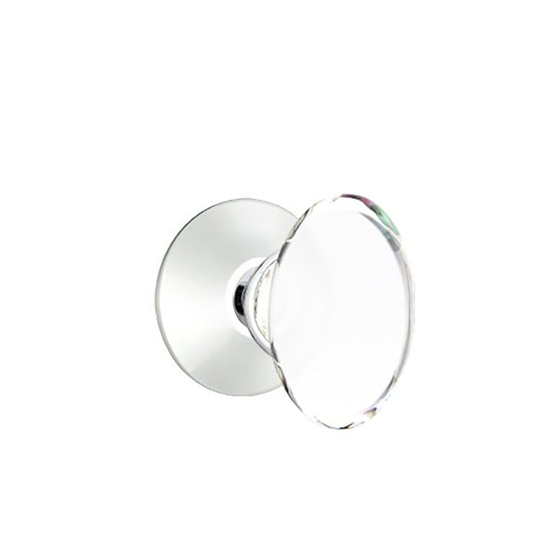 Privacy Hampton Crystal Knob with Modern Rose, Polished Chrome
