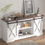 Meuble télé 70,1 po avec portes de grange coulissantes, console multimédia pour téléviseur de 80 po et plus, armoires de rangement pour le salon-101691702-98294912