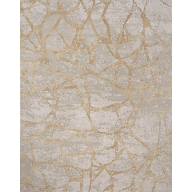 Contemporary Hand Knotted Stone Area Rug, Rectangle 8' x 10'