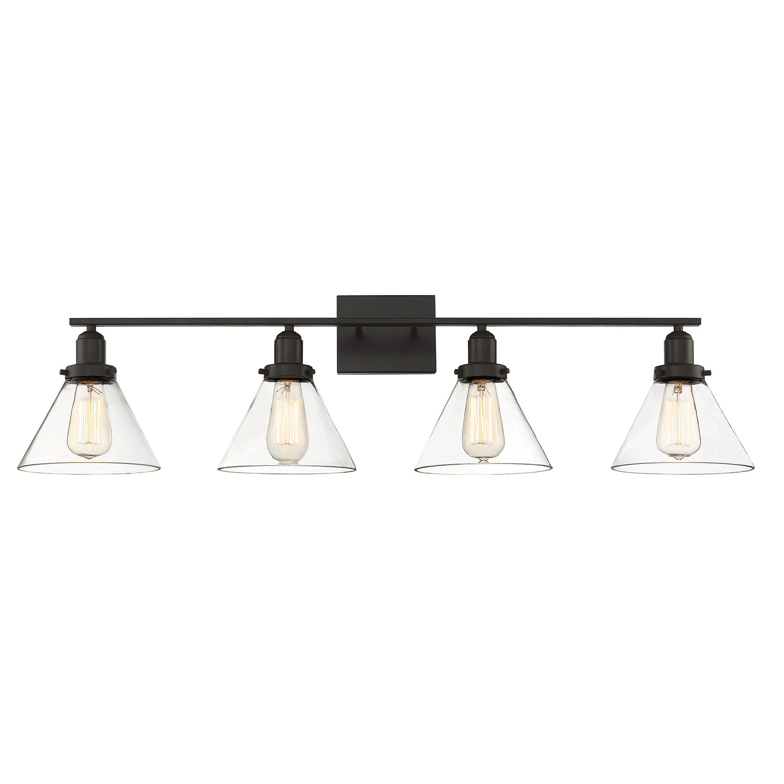 Catalina 4 Light Transparent Dimmable Bath Sconce, English Bronze