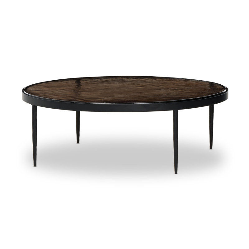 Yoko Glass Coffee Table, Smoked Brown Cast Glass