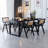 Black Rectangular Solid Wood Dining Table-1199605624