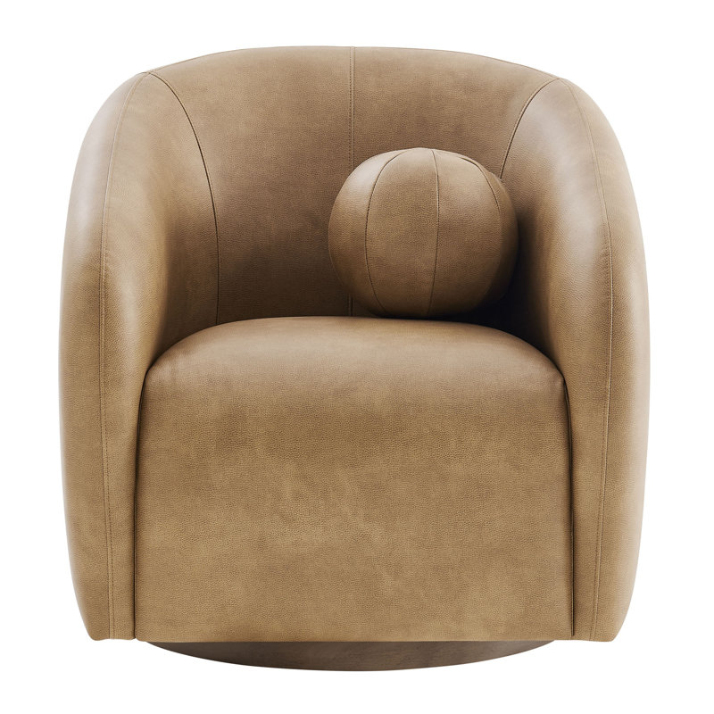Fauteuil pivotant en cuir Vegan Jonina, Grillé