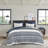 Navy Chevron Chenille Cotton Comforter Set - King