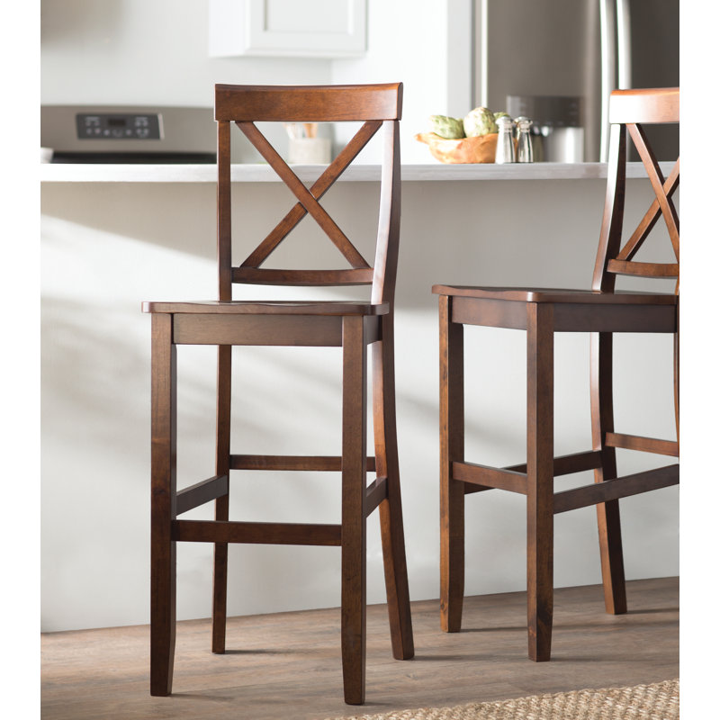 Diamondback Solid Wood Counter Stool, Vintage Mahogany, Bar Stool (30" Seat Height)