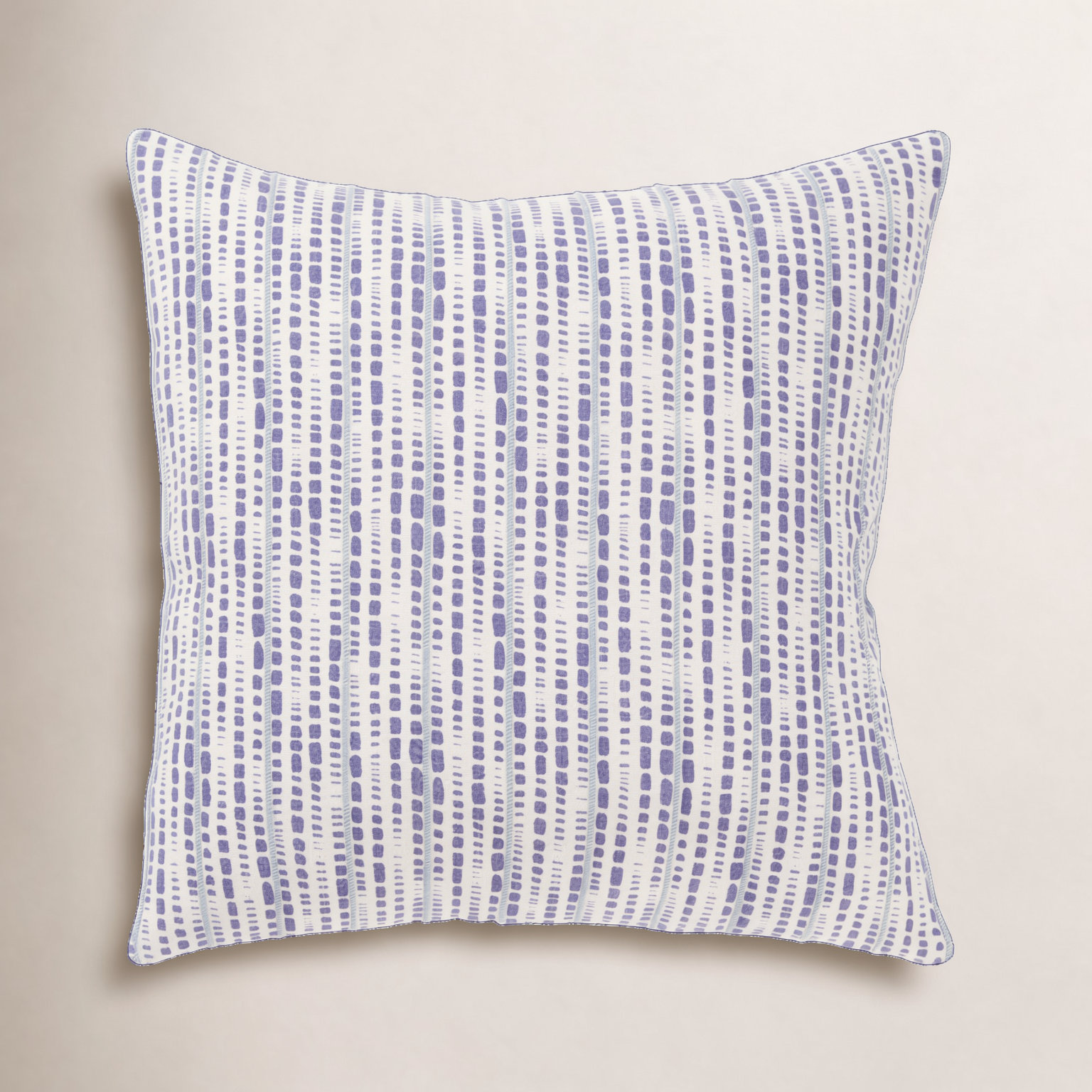 Fleurine 20" x 20" Embroidered Throw Pillow, Ivory/Violet