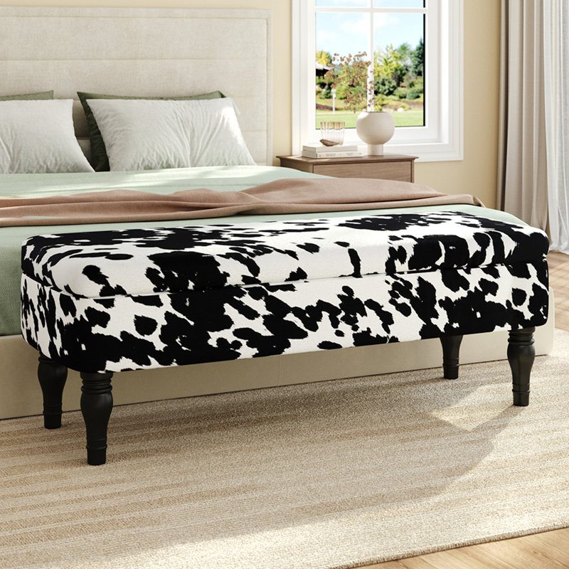 Bruner Velvet Upholstered Bench with Flip Top