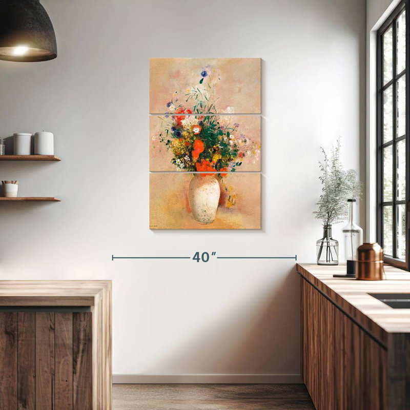 Vase Of Flowers Pink Background 1906, H 38 po x l 24 po