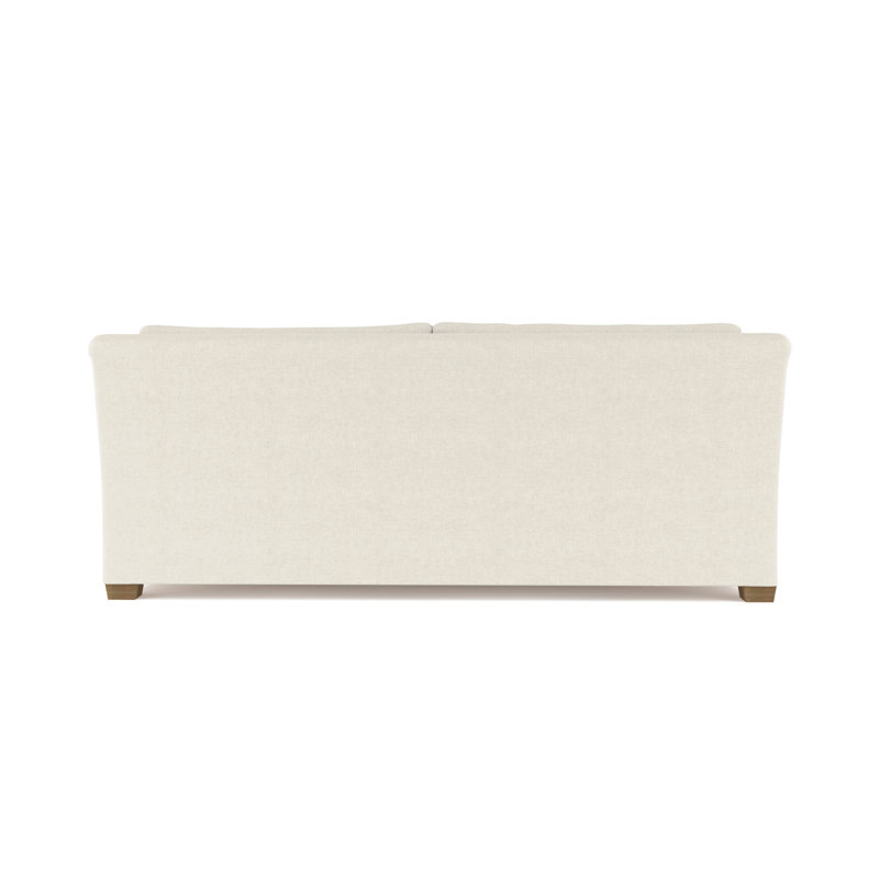 Thompson Rolled Slope-Arm Sofa, Box Weave Linen Alabaster, 32" H x 84" W x 41" D, Ebony
