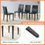 Ensemble de table et de chaises 71 x 35,4 pouces avec table de salle à manger épissée blanche et noire avec fonction de rangement au milieu des pieds de la table, jumelée à 6 chaises de salle à manger en polyuréthane noir-1067777860