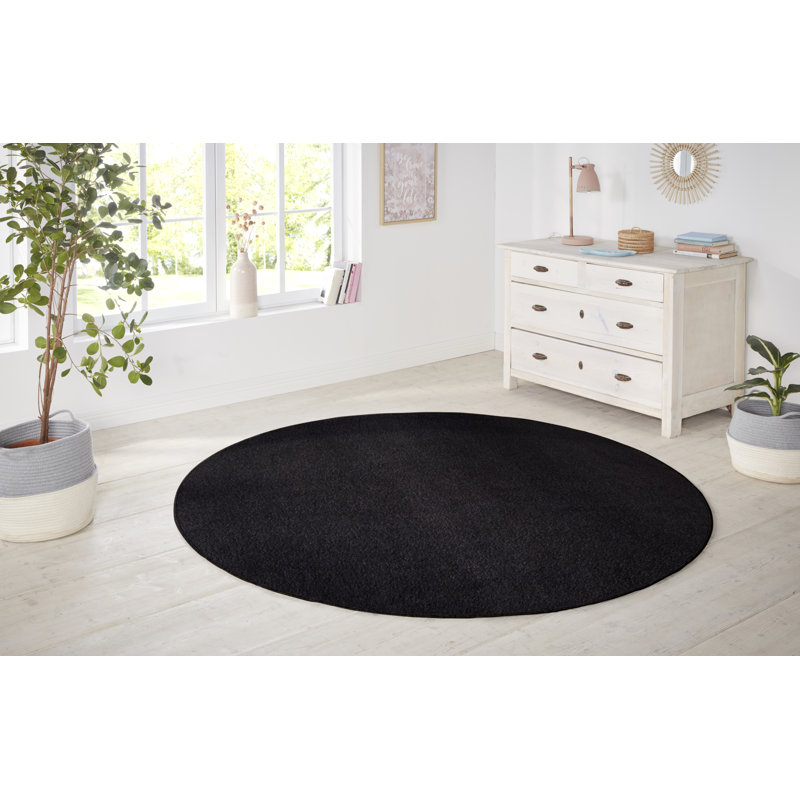 Nasty Black Area Rug, Round 133 x 133cm
