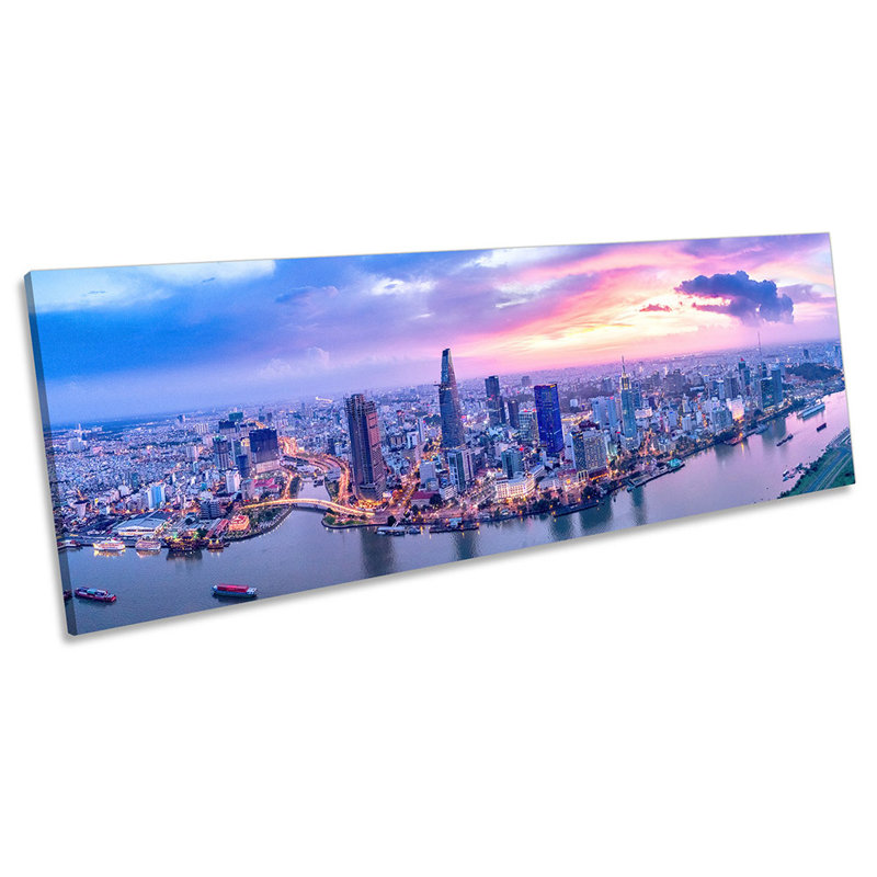 Ho Chi Minh Vietnam Sunset - Wrapped Canvas Panoramic Print, 30.48cm H x 91.44cm W