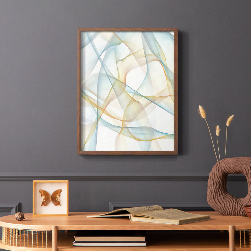 Curves and Waves III Framed Print - Solid Wood, Brown, 14" H x 11" W