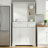 Shaker-Style Buffet Cabinet with Mirror Back, Stemware Rack, 2 Drawers & 3 Doors, Dining Room Sideboard with Open Shelves