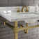 Monarch Marble Rectangular Console Bathroom Sink with Overflow