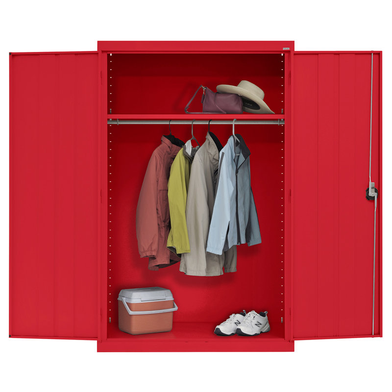 Armoire de rangement garde-robe, H 72 po x l 46 po x P 24 po, Rouge