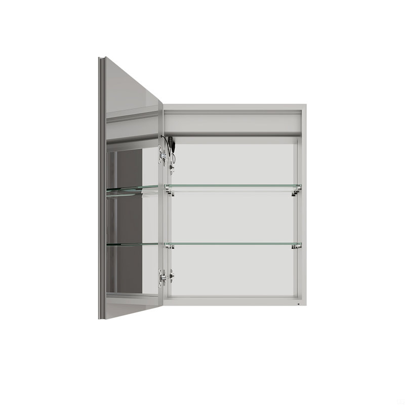 Armoire à pharmacie 26 po x 20 po avec miroir DEL, antibuée et imperméable
