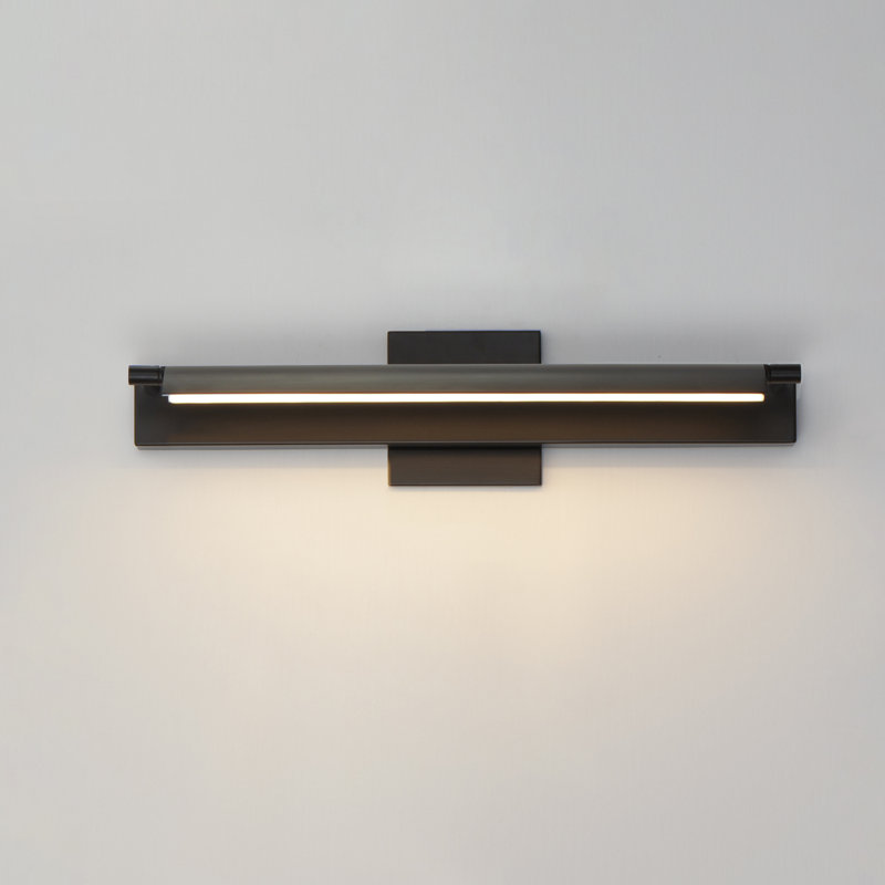 Delica Single Light Dimmable LED Flush Mounted Sconce, Matte Black, 4.75" H x 20.25" W x 6" D