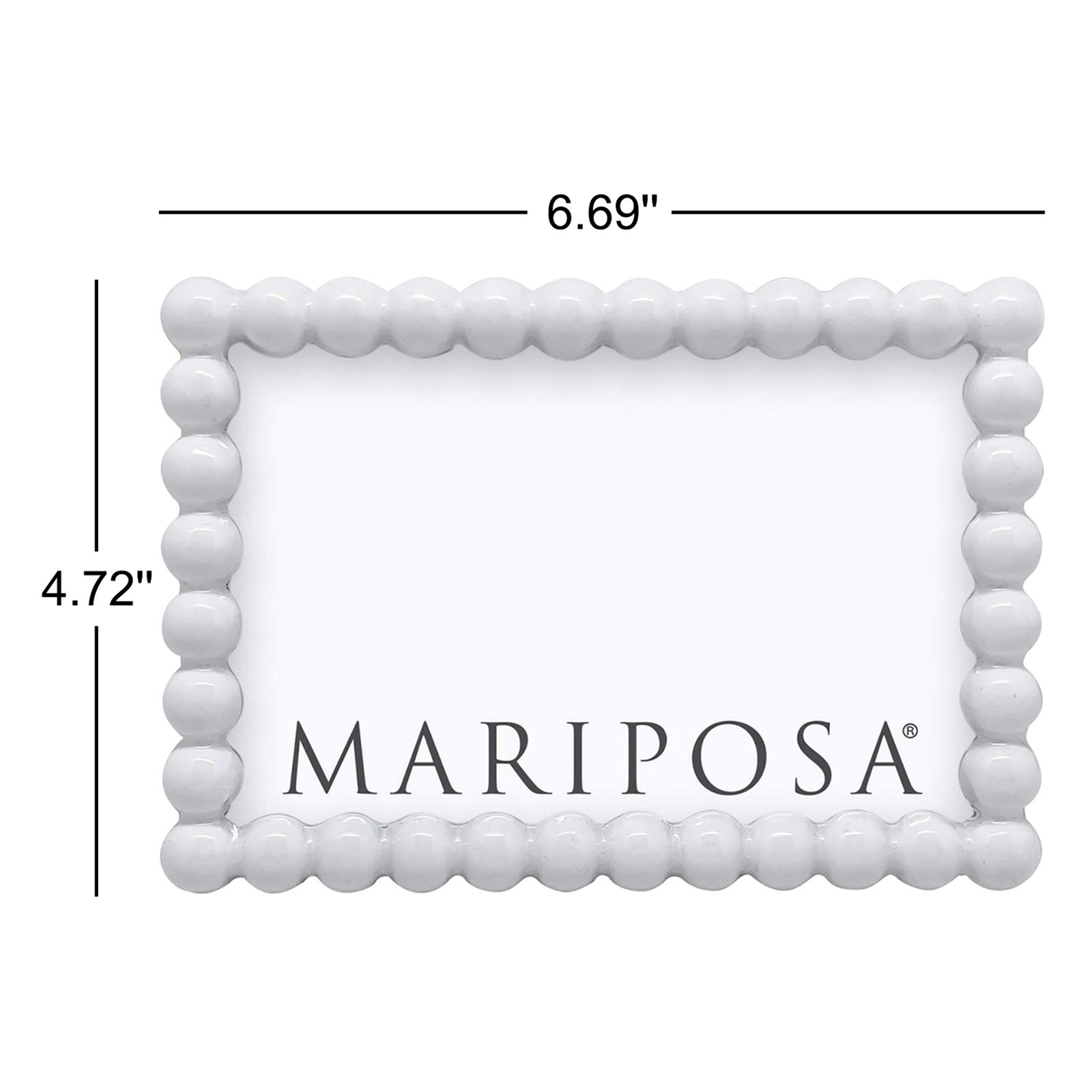 Metal Picture Frame, White, 4" W x 6" H