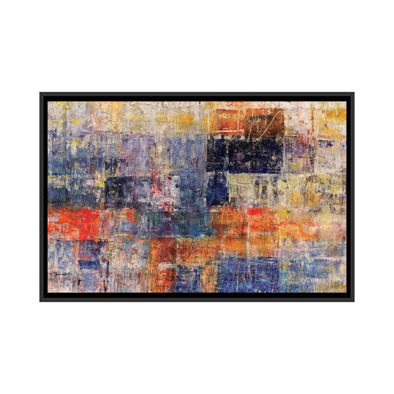 « Patchwork » par Julian Spencer, reproduction d’art, Pas de tapis, H 26 po x l 40 po x 1,5 po, Toile avec cadre noir