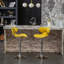 Tabouret de bar pivotant rembourré en velours, ensemble de 2