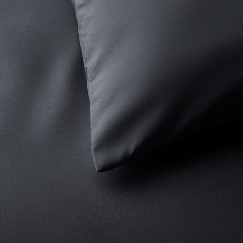 Microfiber No Pattern Duvet Cover Set with Pillowcases, Charcoal, Single Duvet Cover + 2 Standard Pillowcases