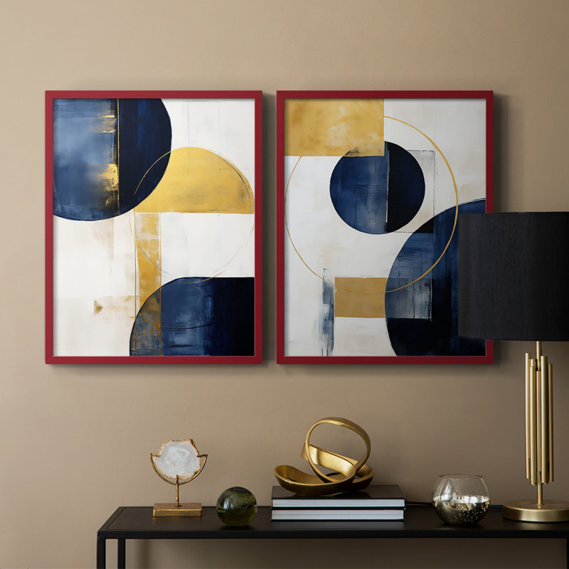 ABSTRACT Series DLVI - reproduction encadrée de qualité supérieure - prête à être accrochée - aucun clou requis - aucun clou requis