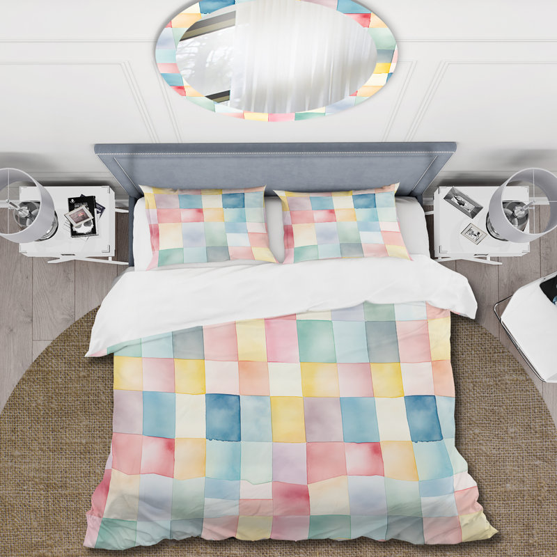 Serene Watercolor I - Ensemble de housse de couette en patchwork - Polyester microfibre