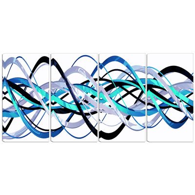 « blue/silver helix », ensemble de 5 impressions sur métal