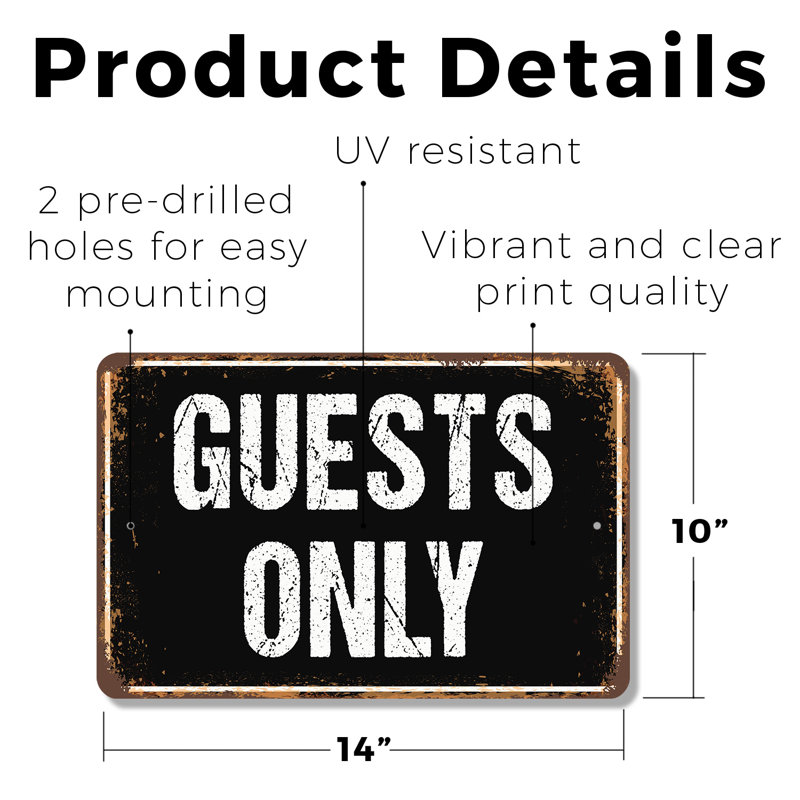Enseigne d'invité 10 po x 14 po, H 10 po x l 14 po x P 0,1 po