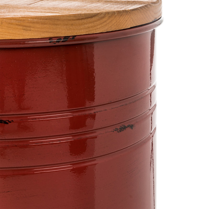 Nicky Solid Wood Top Nesting Tables, Red