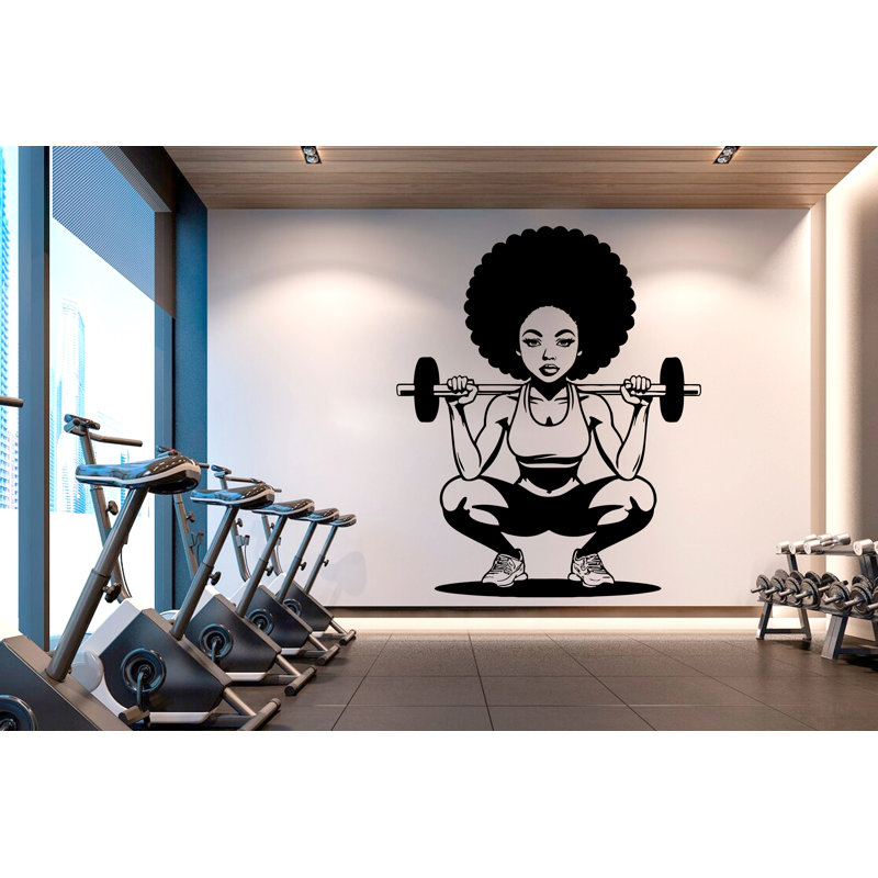 Adhésif décoratif Squat Girl Gym, H 17 po x l 21 po, Beige