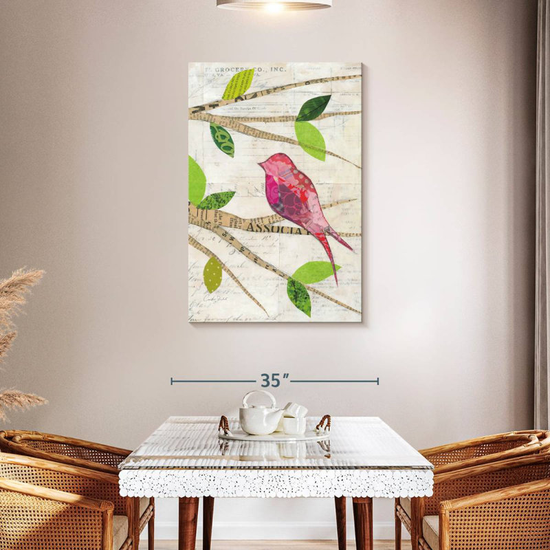 Brampt oiseaux au printemps IV, H 45 po x l 30 po