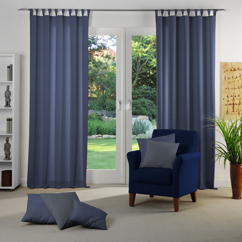 Uni Collection 100% Cotton Room Darkening Curtain Single Panel, 142cm Width x 295cm Drop, Royal blue