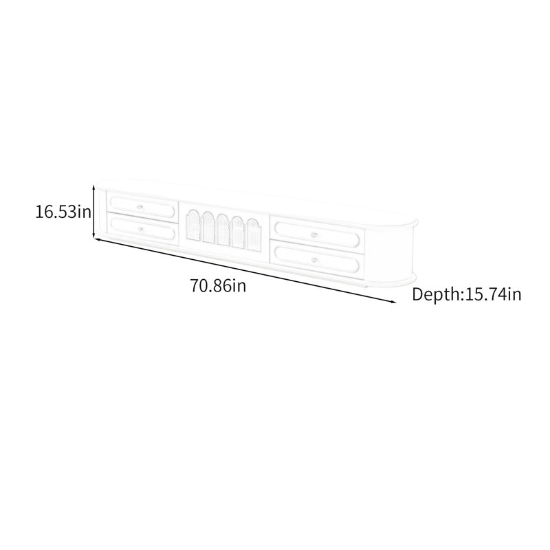 Meuble télé avec rangement French Arch Colonne, H 16,53 po x L 70,86 po x l 15,74 po
