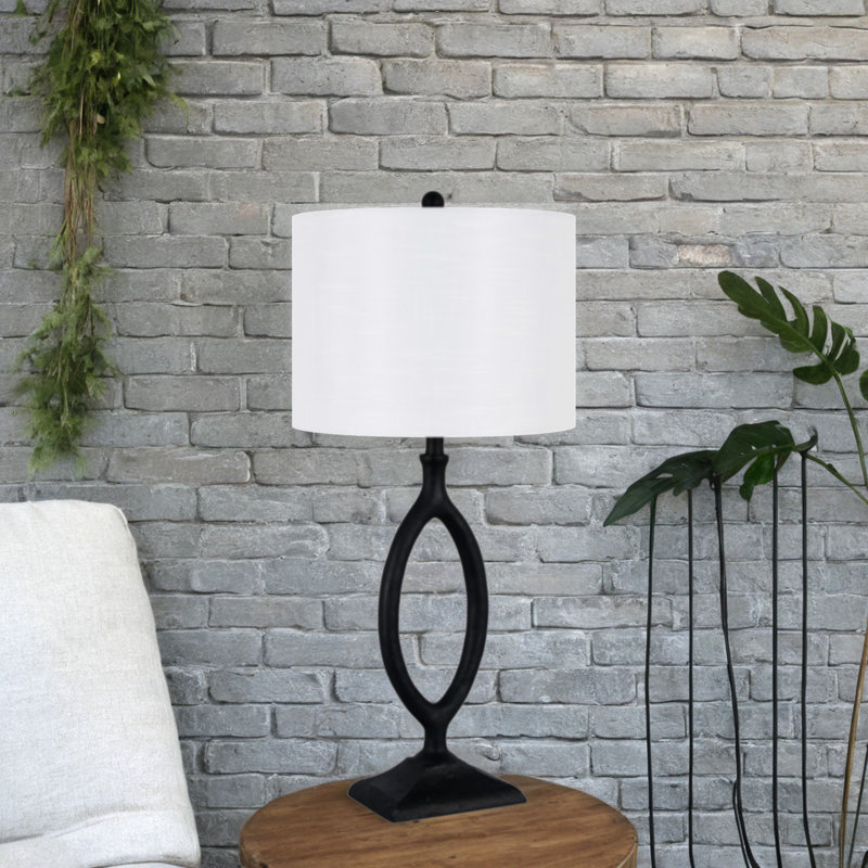 Lampe de table en polyrésine - fonte noire, 33 po