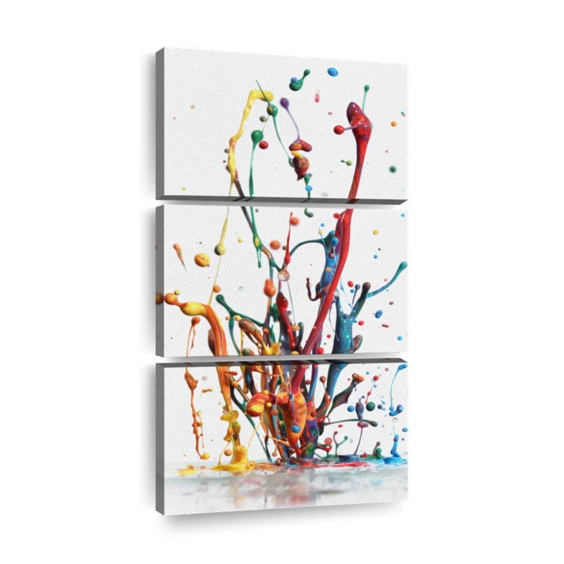 Rainbow Water Splash - Ensemble de 3 toiles tendues, H 44 po x l 21 po x P 1,25 po