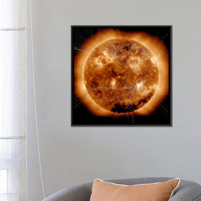 « magnétique field lines on the sun ii » par stocktrek images, reproduction d’impression sur toile tendue